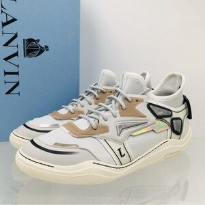 LANVIN - Fm Skdmin - Neoprene- A-11 - White/ Light Grey Men’s Sneakers US 10 M